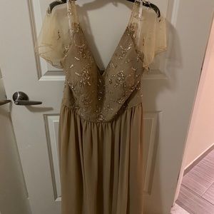 Adrianna Papell champagne dress